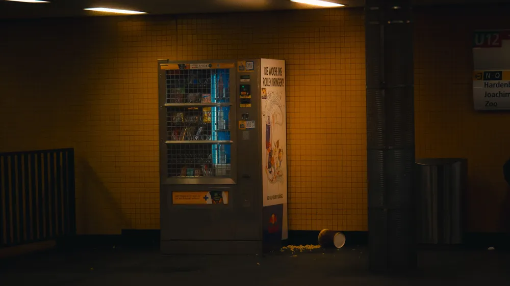 Berliner U-Bahn-Station mit einfahrendem Zug